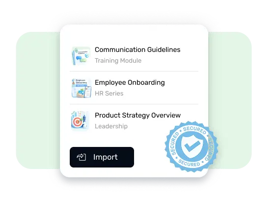 Private and secure content import for business language learning