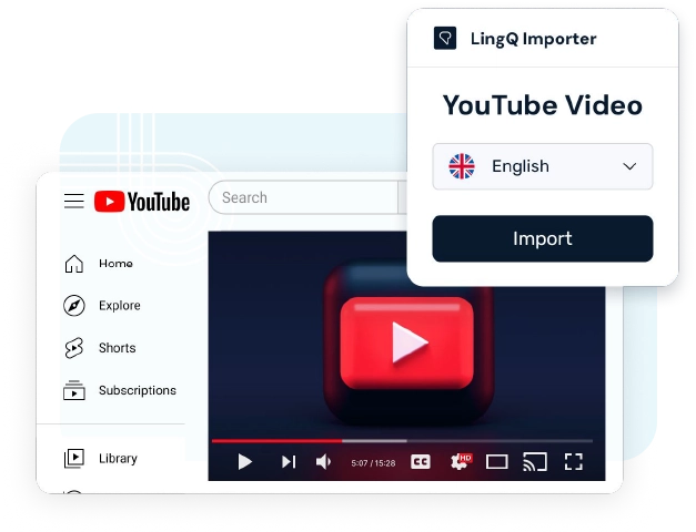 Learn languages with YouTube videos by importing them with the LingQ Extension Importer.