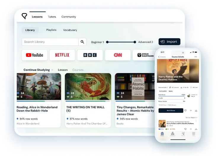 Turn emails, documents, and work materials into interactive language lessons